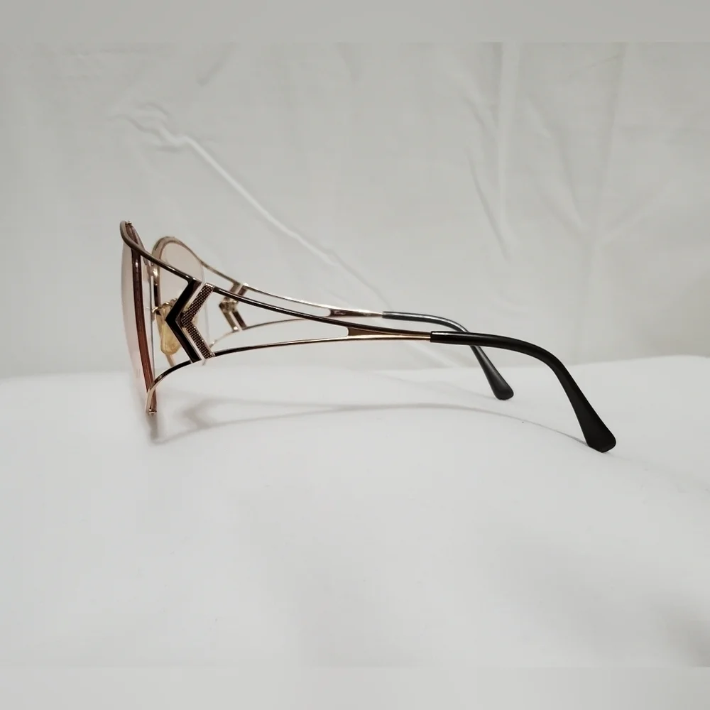 Brand New 90's Vintage Dead Stock Tura 406 Gold Tone & Taupe Eyeglasses